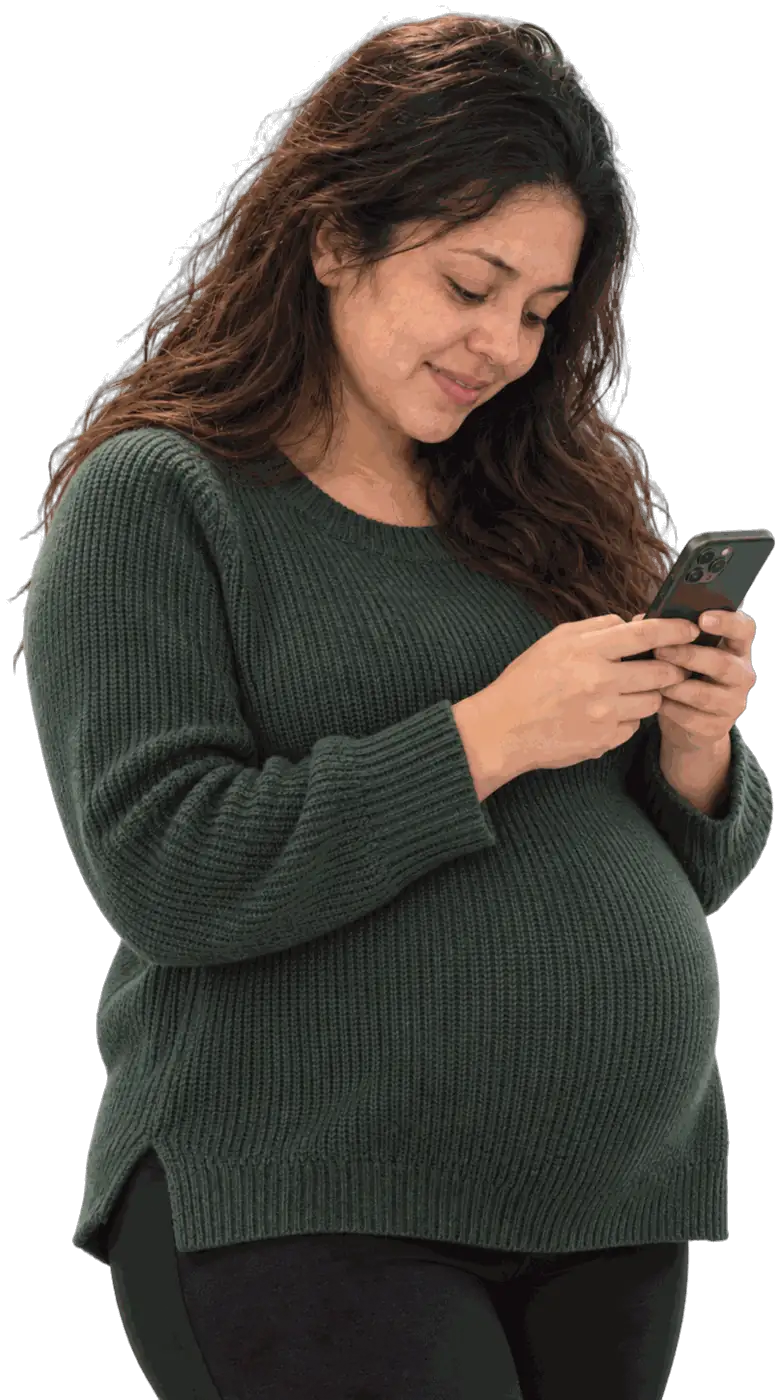Carla con el celular